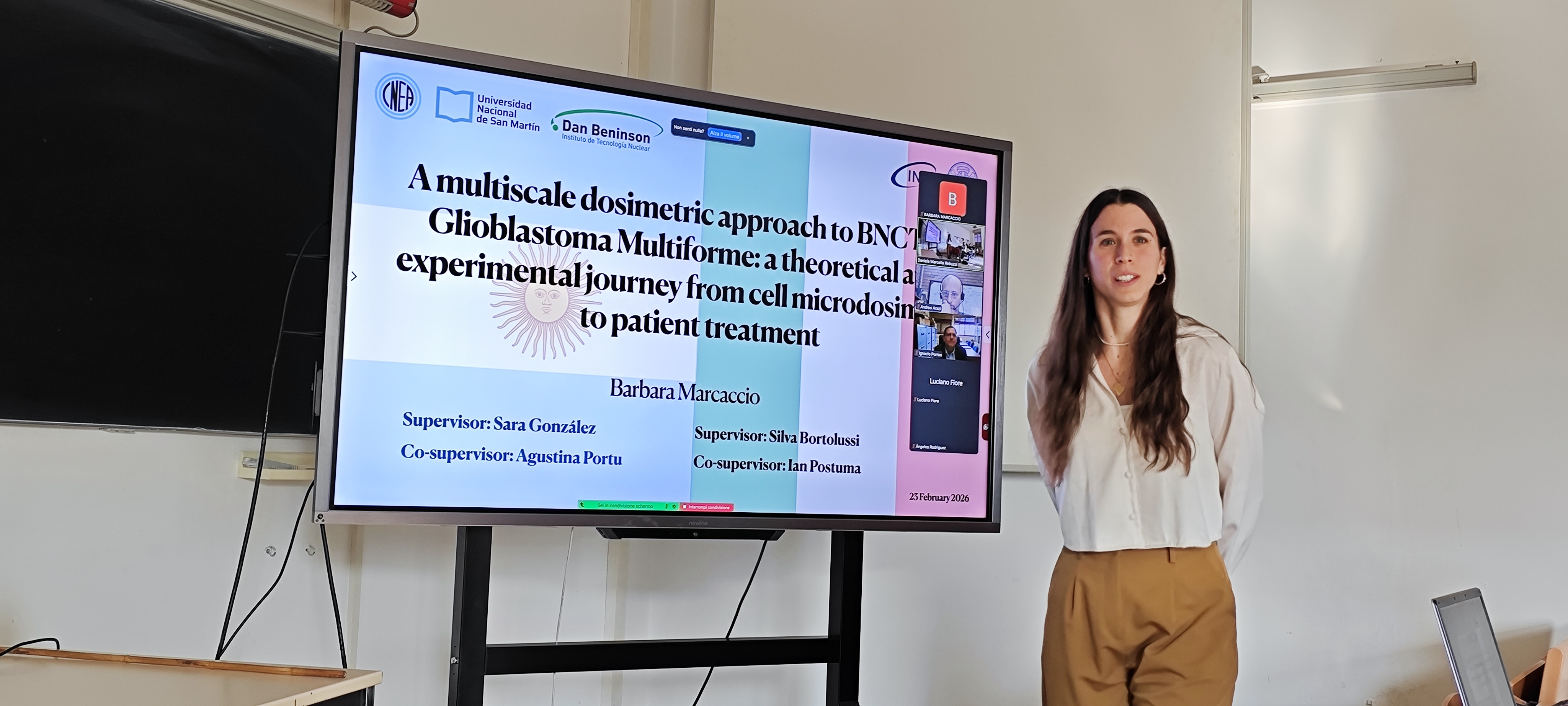 El Instituto Dan Beninson celebra el primer doctorado conjunto entre UNSAM y la Universidad de Pavía